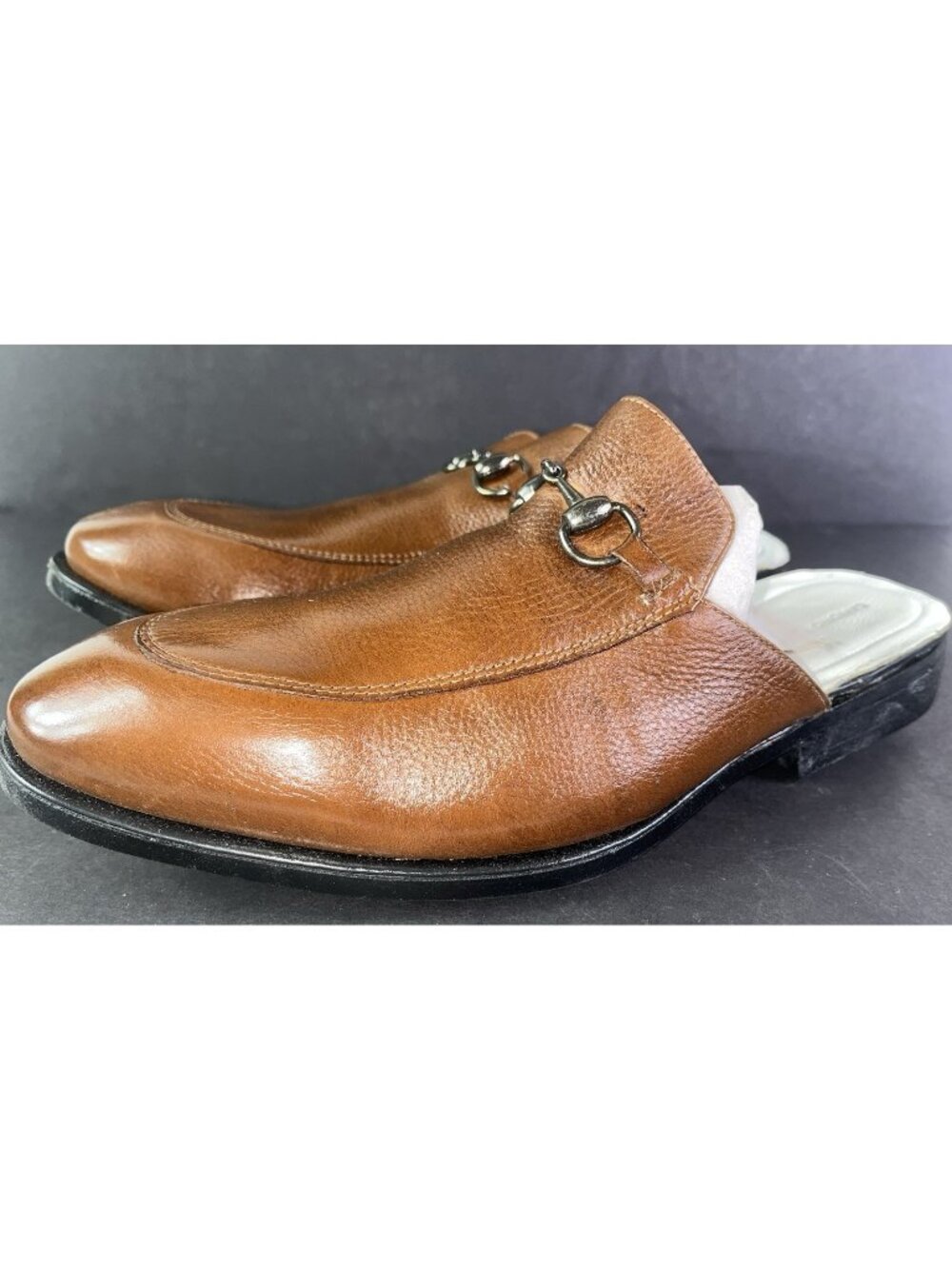 NEW Sandro Moscoloni Mens Brown Pebbled Leather Loafers Shoe 13 Slip On Horsebit